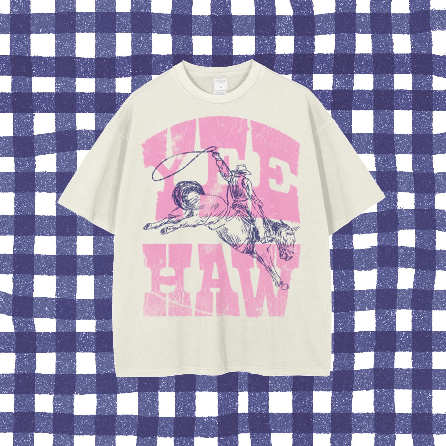 "YEE-HAW" Vintage Pink Tee