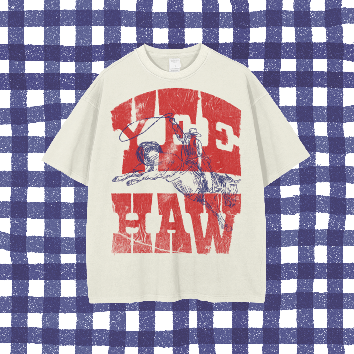 "YEE-HAW" Red Vintage Tee