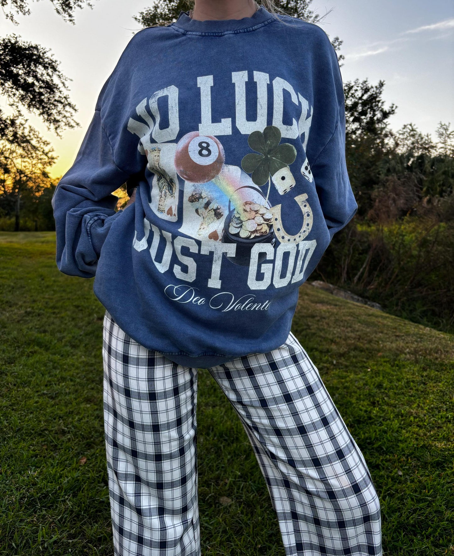 VINTAGE CHRISTIAN SWEATSHIRT Saint Vintage Lucky Oversized Fit Crewneck Retro God Sweatshirt Saint Patricks Day Streetwear for Church